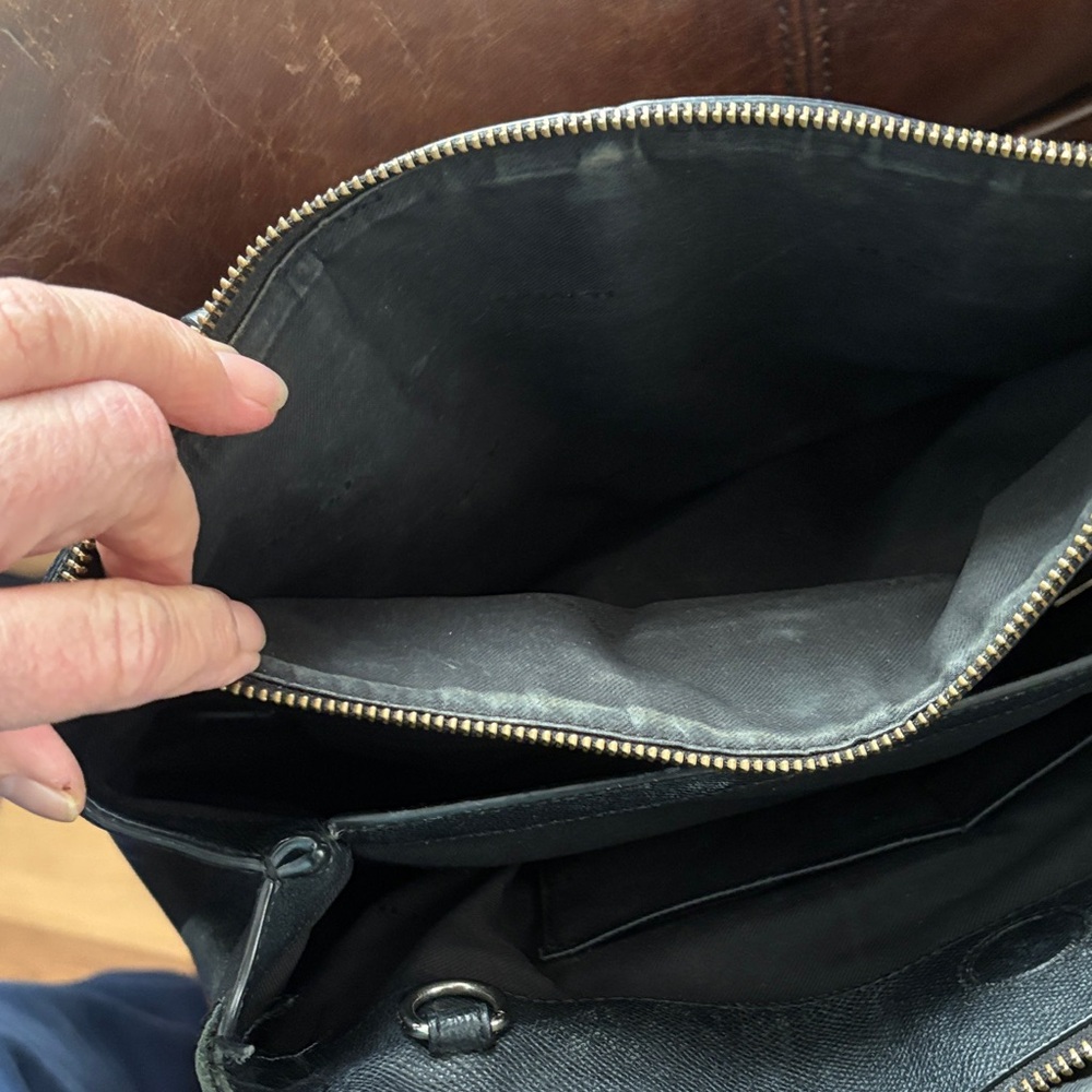 Coach Midnight Black Leather Tote - Picture 5 of 7
